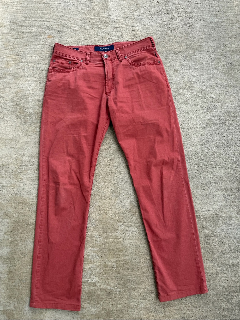 Atelier Gardeur Nevio-2 Regular Fit Men’s Red Pants Size 35x34 (See RealMeasure)
